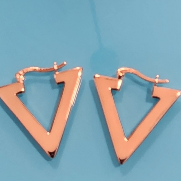 NWT SAVVY CIE JEWELS- Silver 18K Rose Gold Plated Sterling Silver Drop Earrings - Picture 10 of 10